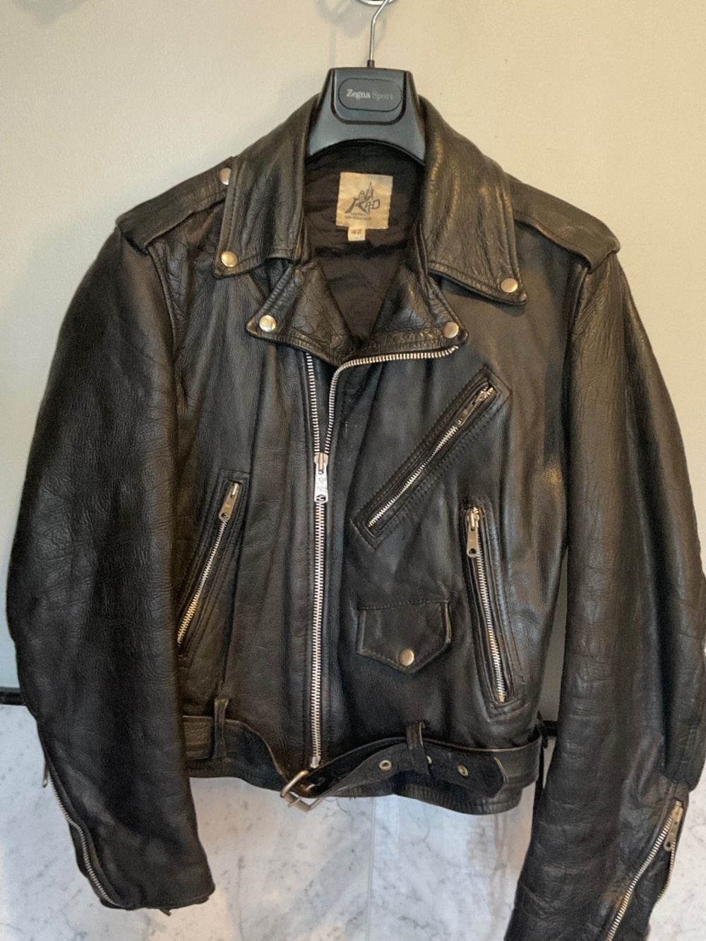 Rad Leather Men’s Black Leather Biker Jacket for Sale by Original Owner